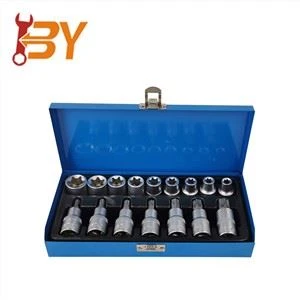 16pc 1/2in. Set Soket Bit Bintang Torx Drive